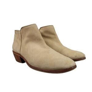 Sam Edelman Shoes Womens 7.5 Ankle Bootie Fashion Leather Classic Tan Block Heel
